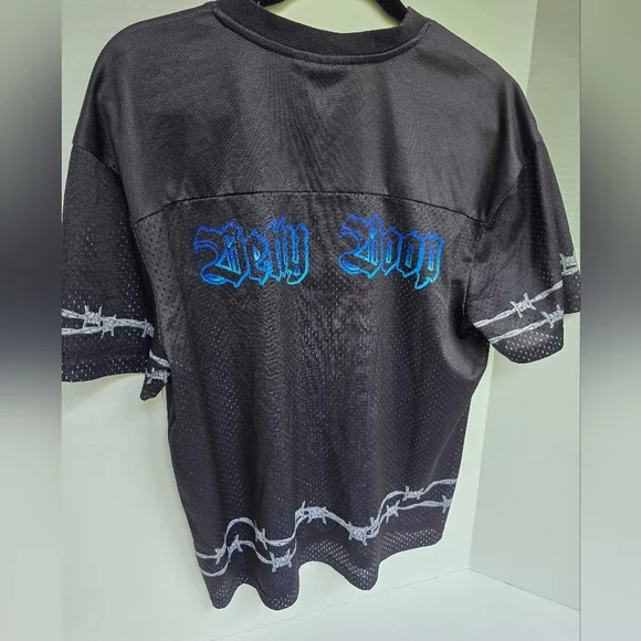 Betty Boop Y2K Vintage Black Jersey Blue Flames Motorcycle - Picture 3 of 7